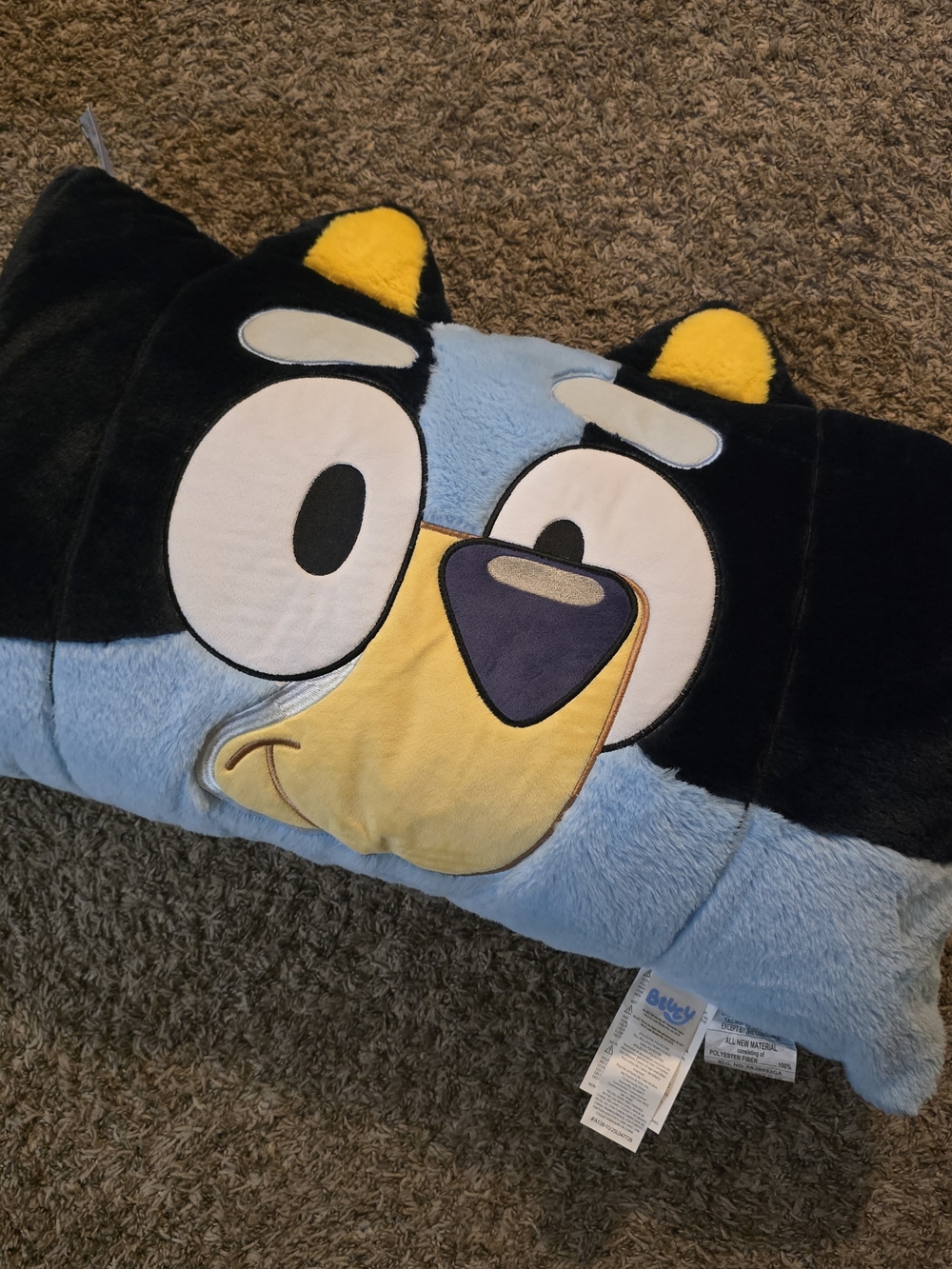 Bluey Plush Face Body Pillow 18"x30" Super Soft Plush Gift New